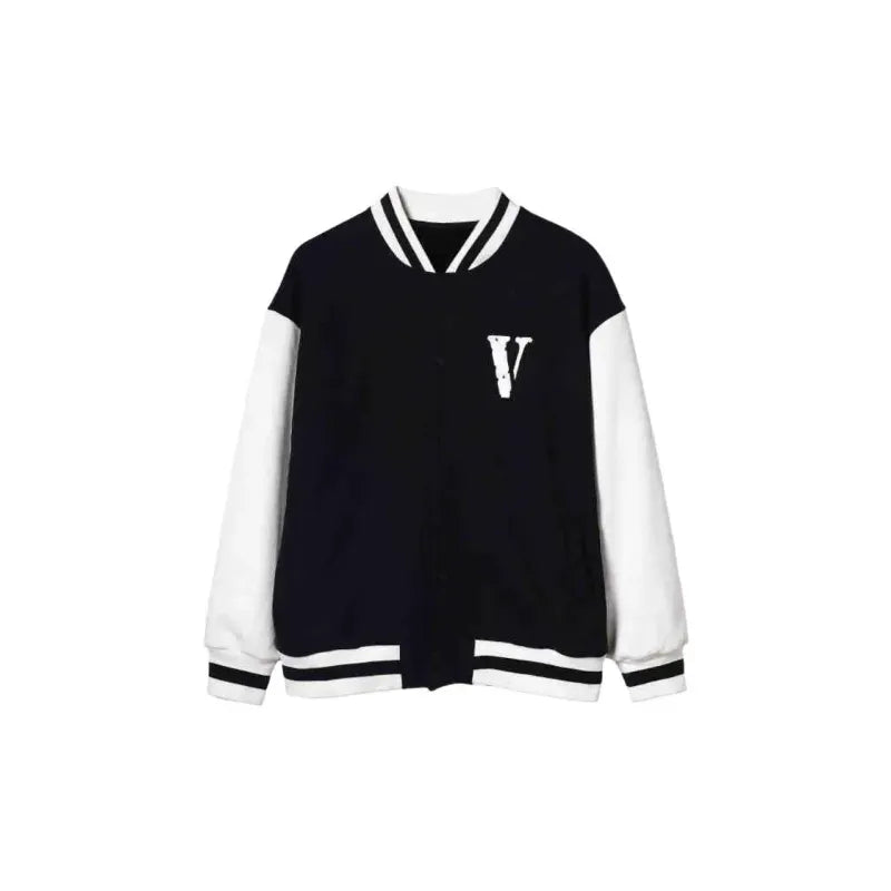 Black LIVE VLONE DIE VLONE Baseball Jacket