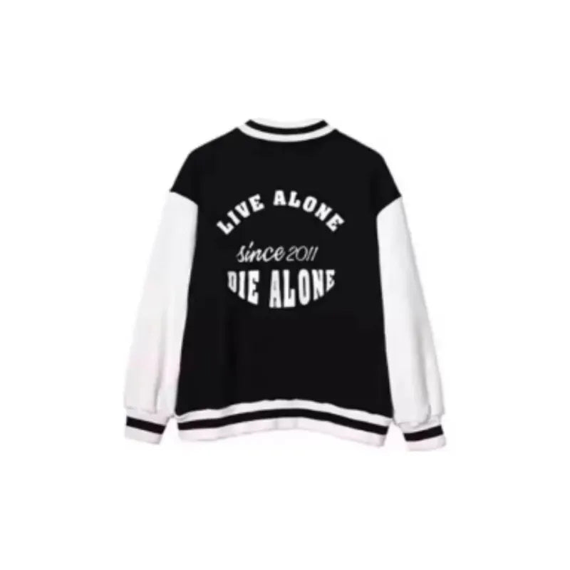 Black LIVE VLONE DIE VLONE Baseball Jacket 2
