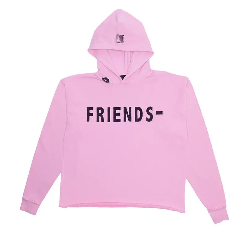 Pink Vlone Black Lipstick Kisses Friends Embroidered Hoodie