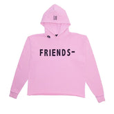 Pink Vlone Black Lipstick Kisses Friends Embroidered Hoodie