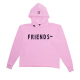 Pink Vlone Black Lipstick Kisses Friends Embroidered Hoodie