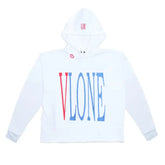 White Vlone Red Lipstick Kisses Friends Embroidered Hoodie