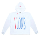White Vlone Red Lipstick Kisses Friends Embroidered Hoodie
