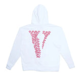 White Vlone Red Lipstick Kisses Friends OG Zip-Up Embroidered Hoodie 2