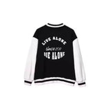 Black LIVE VLONE DIE VLONE Baseball Jacket 2