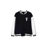 Black LIVE VLONE DIE VLONE Baseball Jacket