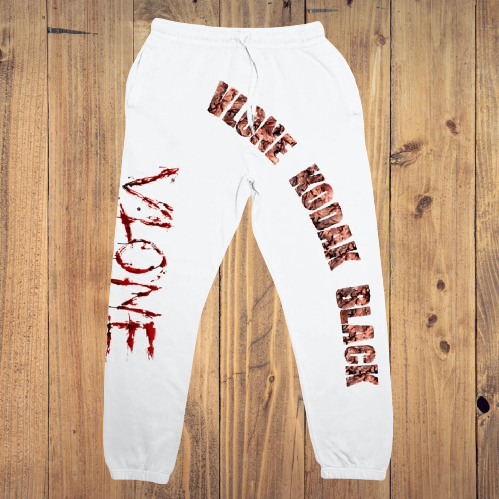 Kodak Black x Vlone Zombie White Joggers