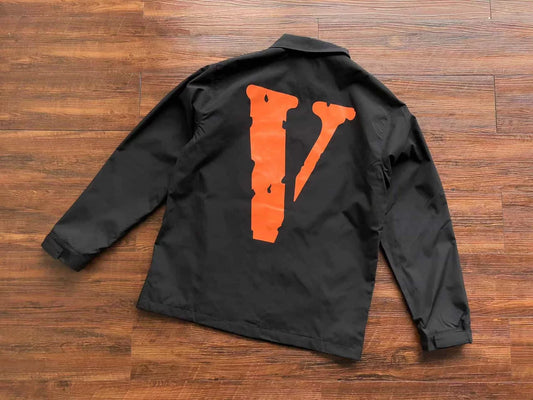 Orange Vlone Logo Black Jacket