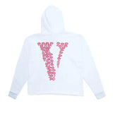 White Vlone Red Lipstick Kisses Friends Embroidered Hoodie 2